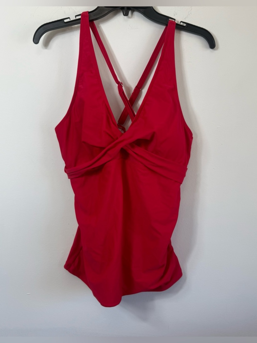 TALISEA Red Twist Front Tankini Top Criss Cross Back XL